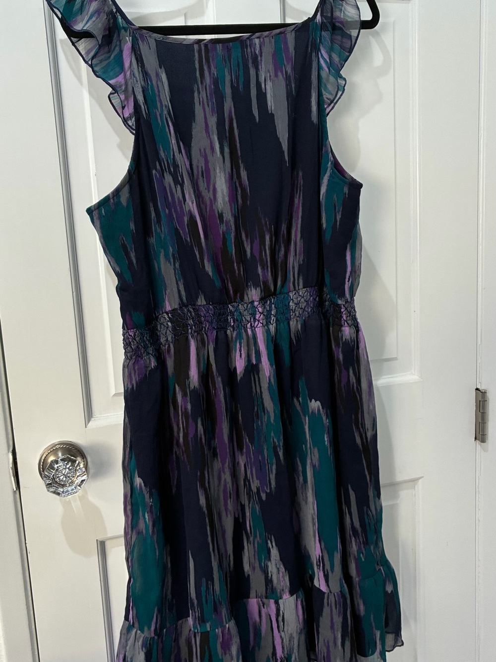 Old Navy Watercolor Abstract Print Chiffon Dress, XL